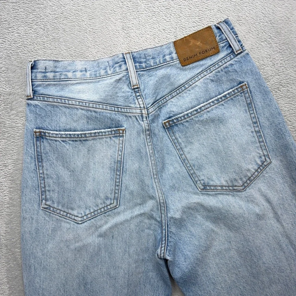 Denim Forum Jeans Womens 26 Blue The Joni High Rise Loose Light Wash Wide Leg